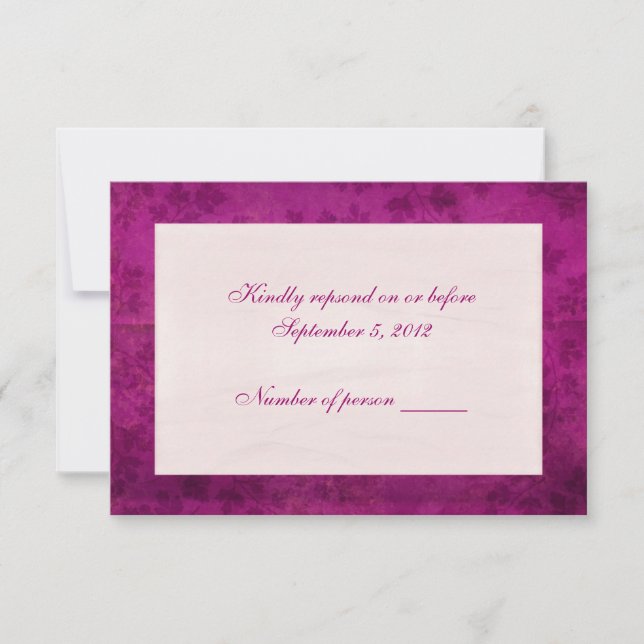 Magenta Leaf RSVP (Anverso)