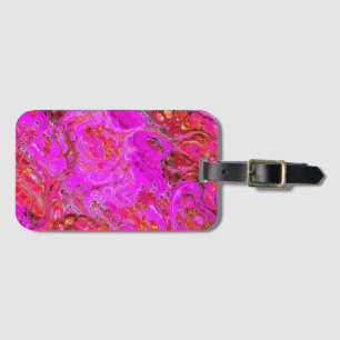 Magenta Marble Swirl Etiqueta de equipaje