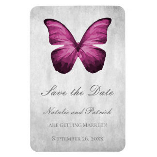 Magenta mariposa Guardar el imán de fecha