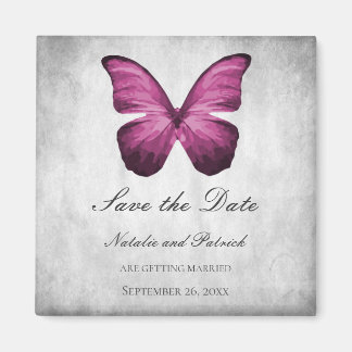 Magenta mariposa Guardar el imán de fecha