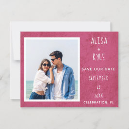 Magenta Modern Photo Save the Date