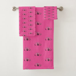 Magenta Pink Retro Classic Car Pattern