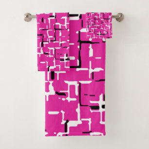 Magenta Púrpura Rosa Negro Patrón GUAY Blanco