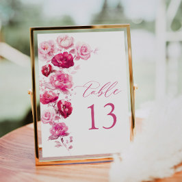 Magenta Rosa rosa caliente Boda floral Número de t