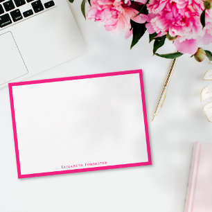 Magenta Tarjeta de nota plana moderna rosa elegant