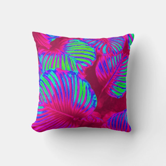 Magenta tropical exuberante deja Cojín decorativo  (Anverso)
