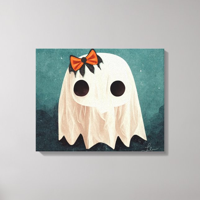 Maggie El Fantasma Amigable ・ Arte De Halloween Cu (Anverso)