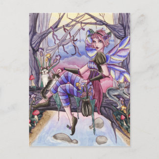 Maggie - Postal de gato y hadas