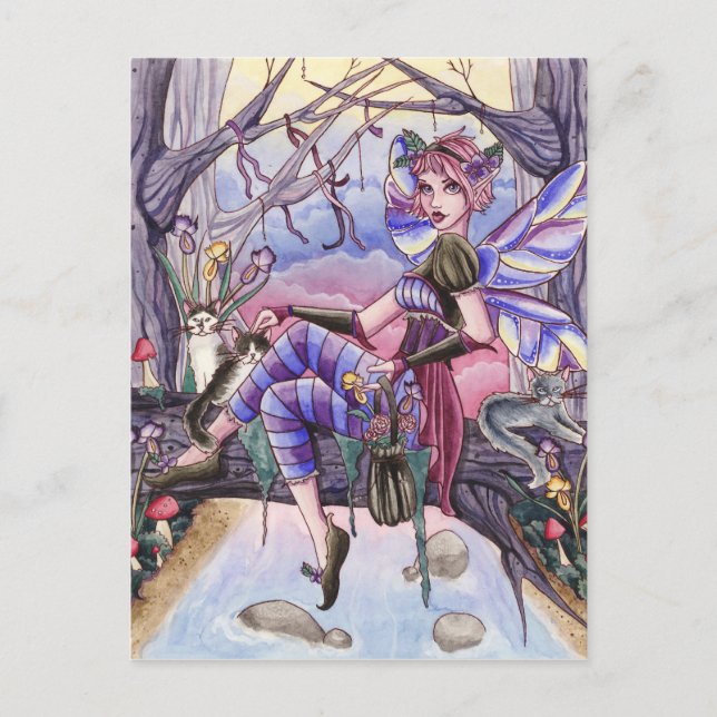 Maggie - Postal de gato y hadas (Anverso)