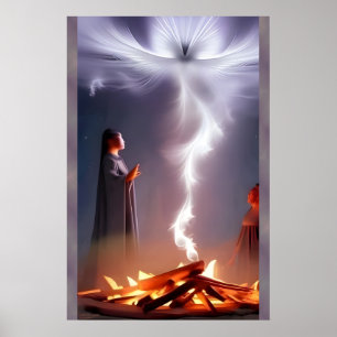 Magia de fogata - Estampa de arte de fantasía trib