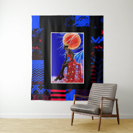 Magia de la Chica Negra • Tapiz de Arte Afrocentri