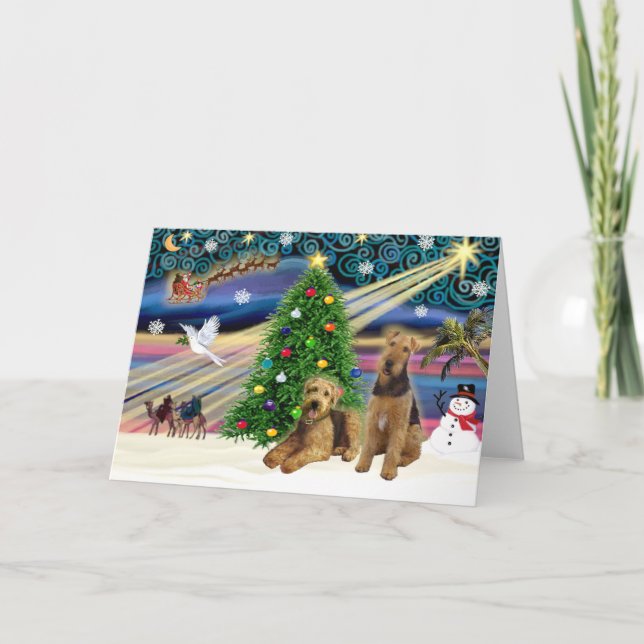 Magia de Navidad - Dos Airedales (Anverso)