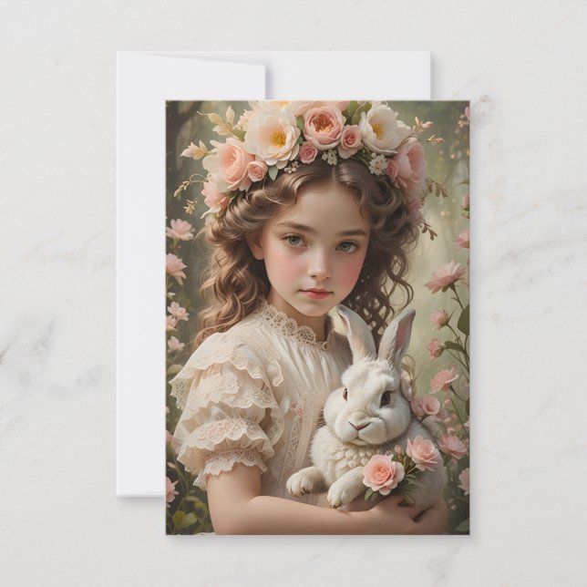 Magia de Pascua - Niña con Corona de Flores y Cone (Anverso)