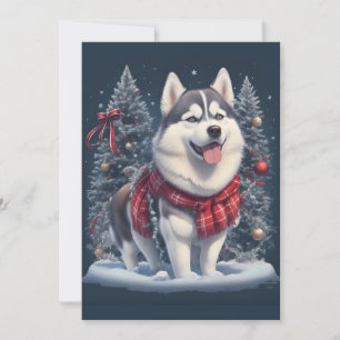 Magia de Perro Husky de Navidad Espíritu de Vacaci