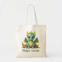 Magia interior azul verde bebé dragón bolsa de té
