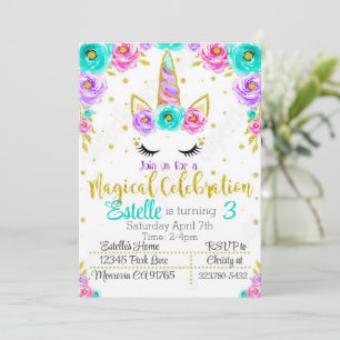 Magia invitación a la fiesta de cumpleaños de Unic