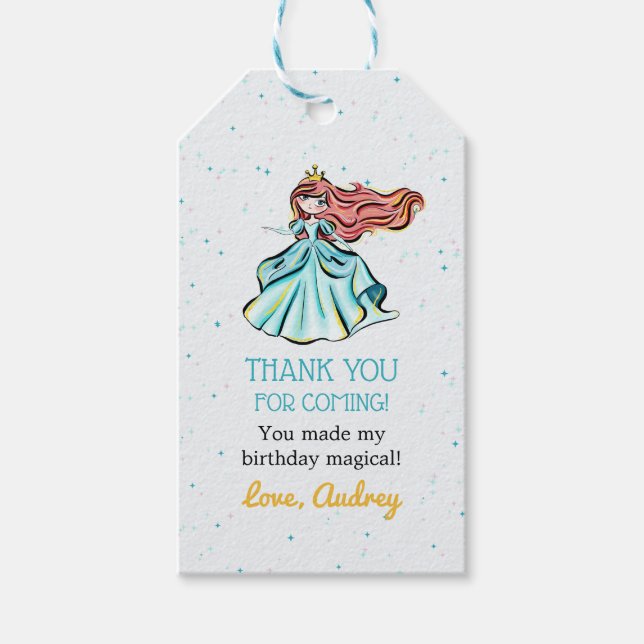 Magia Princesa Fairytale Favor Gracias Etiqueta (Anverso)