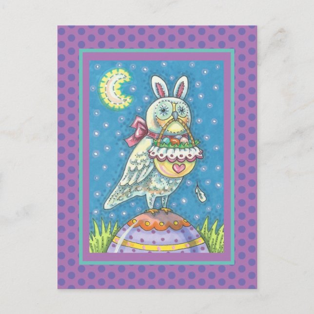 MAGIC BARN OWL & EASTER BASKET, TARJETA POSTAL DE  (Anverso)