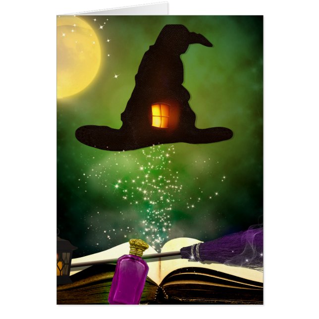 Magic Hat & Magical Spell Book Whimsical Halloween (Frente)