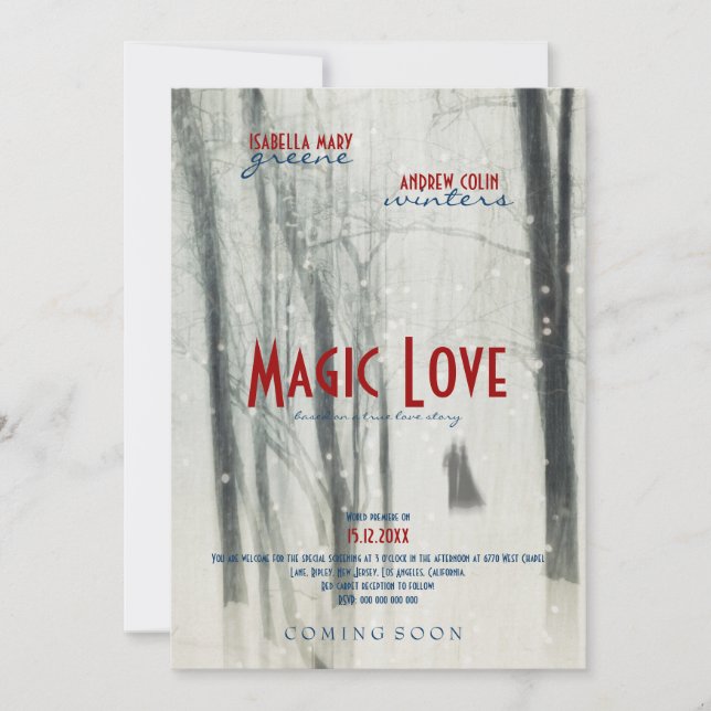 Magic Love - Boda Movie Poster Style Invitación (Anverso)