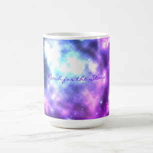 Mágica ¡Alcance para las estrellas! Taza de café de la