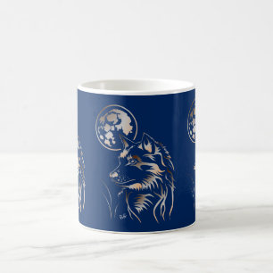 Mágica Aquel soñando lobo joven taza