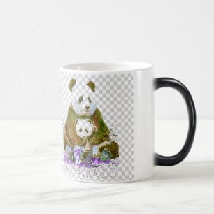 Mágica Arte de taza de cerámica Familia Zen Panda