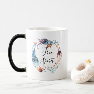 Mágica Boho empluma el regalo inspirador de la taza del