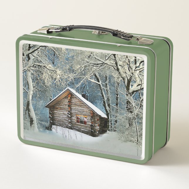 Mágica de invierno de cabinas de registro rústico (Reverso)