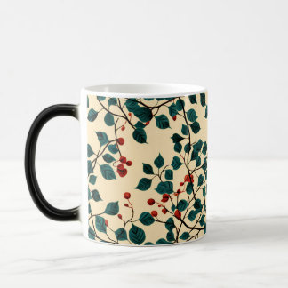 Mágica Diseño de taza con patrón de hojas botánicas vinta