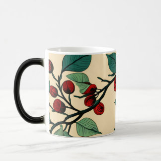 Mágica Diseño de taza con patrón de hojas botánicas vinta