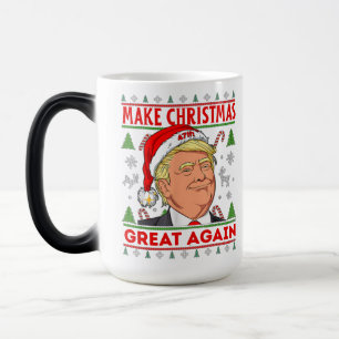 Mágica Donald Trump con la taza de Navidad, regalo republ