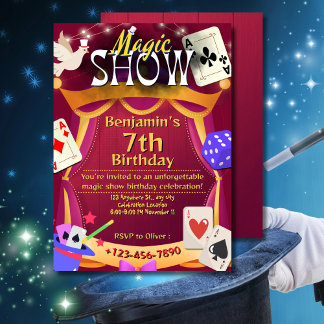 Mágica invitación a fiesta de cumpleaños para niño
