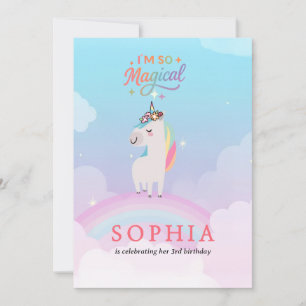 "Magica invitación de cumpleaños unicornio con arc