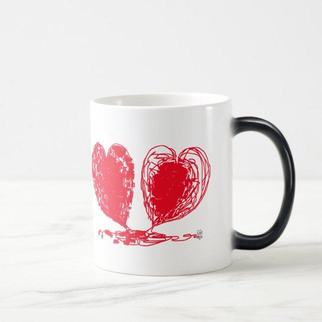Mágica los corazones morph la taza (Derecha)