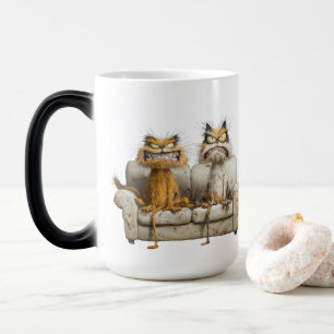 Mágica Mad Cats & Coffee – Taza de la Mañana Felina Gruño