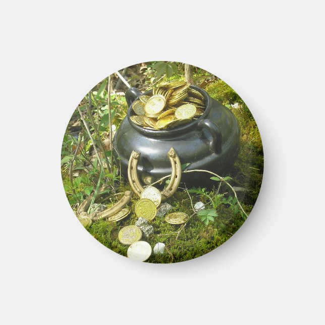 ¡Mágica olla de oro! Imán (Frente)