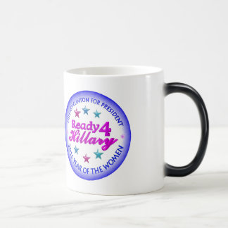 Mágica Presidente 2016 taza Morphing de Hillary Clinton