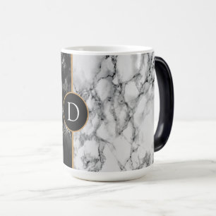 Mágica Regalo de taza de mármol blanco negro con Personal