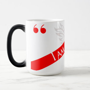 Mágica "Soy" taza de café Morphing oblicua