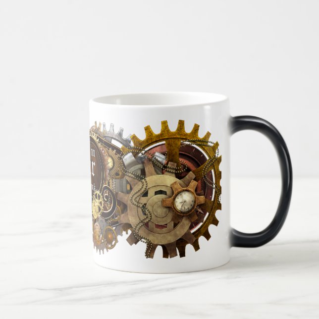 Mágica Steampunk lo consigue en taza del engranaje (Derecha)