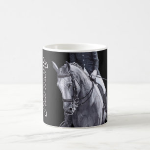 Mágica Stein negro y blanco de la taza del caballo del