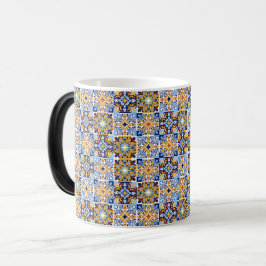 Mágica Taza azul y marrón mediterránea