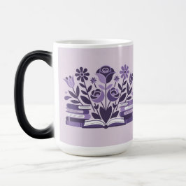 Mágica Taza Cambiante Amantes de los Libros Flores