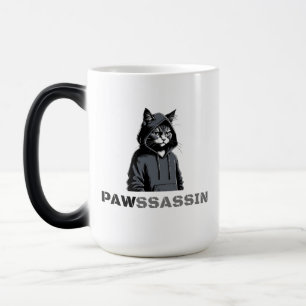 Mágica Taza cambiante PAWSSASSIN – Gato con capucha disfr