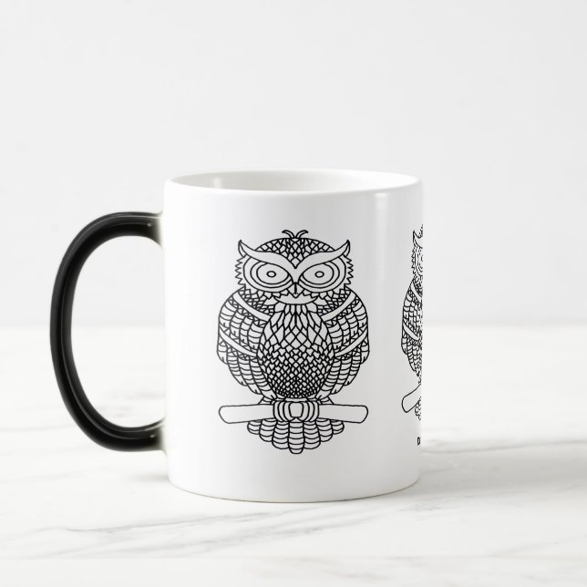 Mágica Taza con búho cambiante (330ml) (Izquierda)