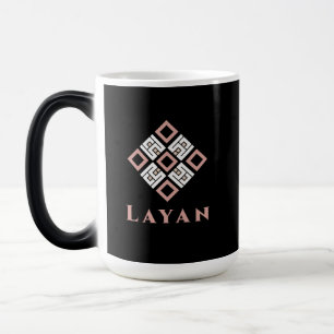 Mágica Taza con el nombre LAYAN Patrón geométrico moder