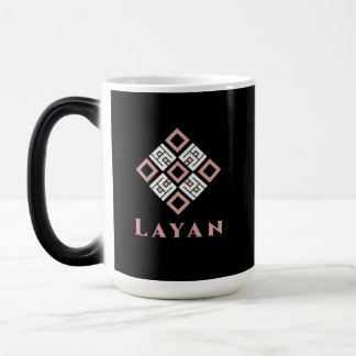 Mágica Taza con el nombre LAYAN | Patrón geométrico moder