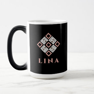 Mágica Taza con el nombre LINA | Patrón geométrico modern