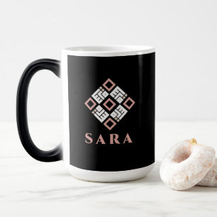 Mágica Taza con el nombre SARA Patrón geométrico modern